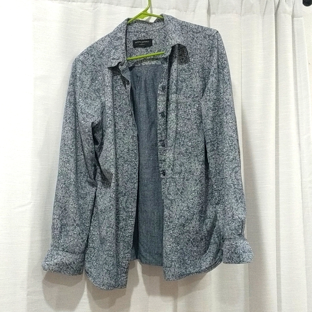 Banana Republic floral chambray shirt